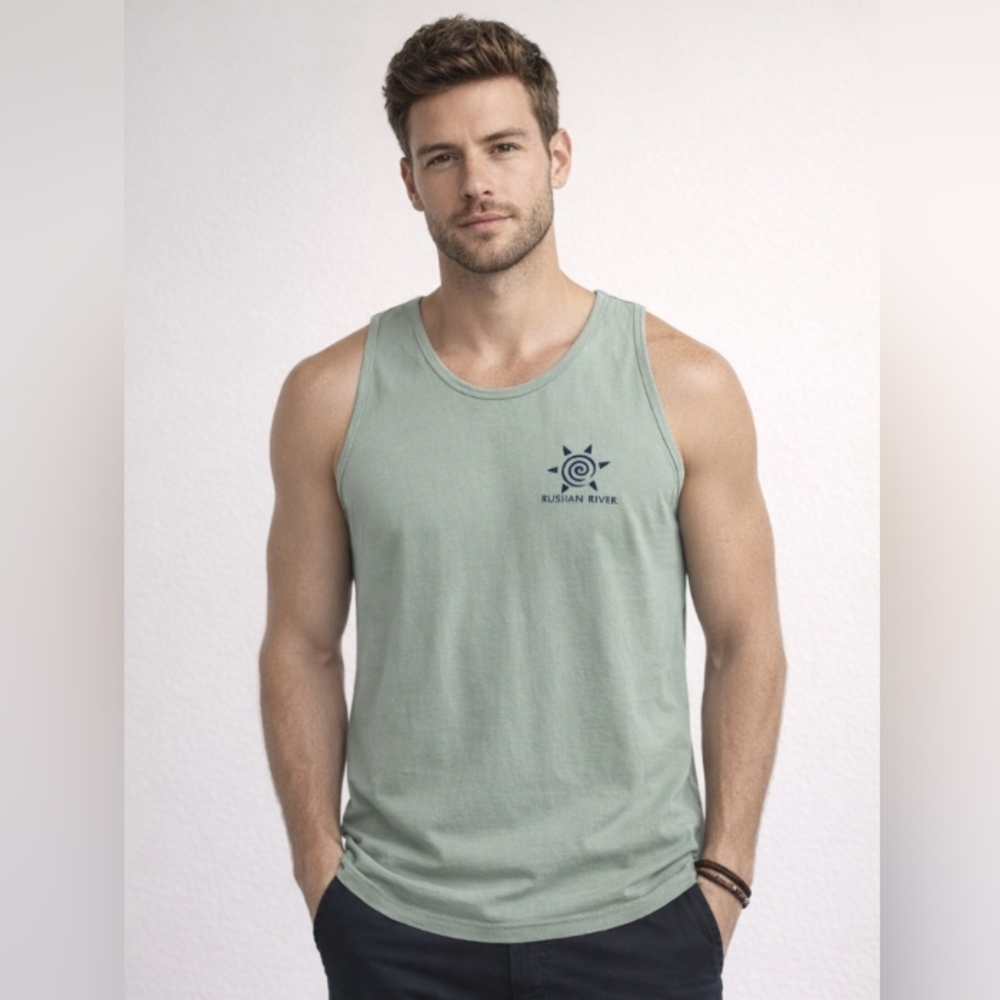 Spirit Vintage Russian River California Tank Top Green Medium